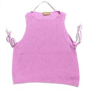 Free-EST Ribbed Tabbard Vest Tank Top Womens Size Small Pink Stretch